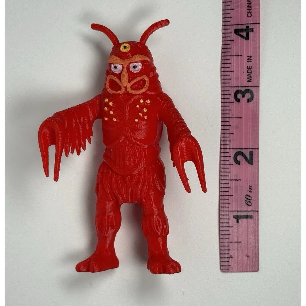 Angry Red Planet HAND PAINTED Three Eyed Martian Monster Toy Figure